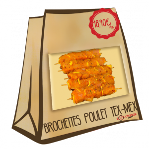 Brochette de poulet artisanale marinée
