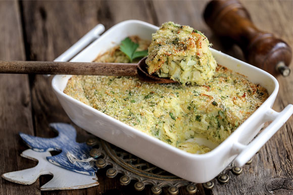 Plat de gratin à la brandade de morue